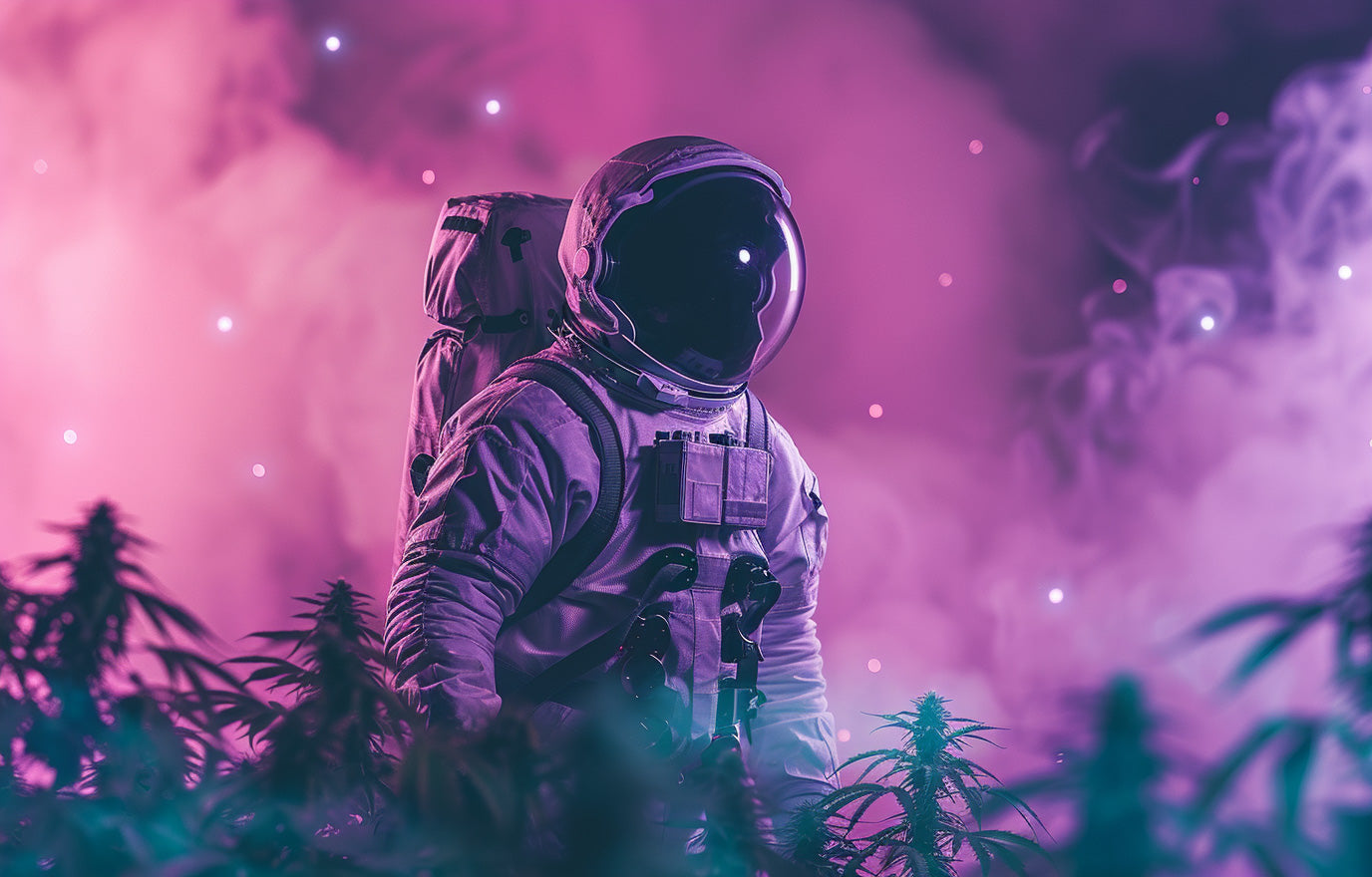 THC-freies Cannabis mit einem Astronauten